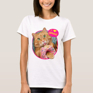 Cat Eating Donut T-Shirt