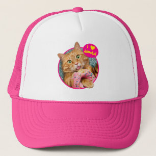 Cat Eating Donut Trucker Hat