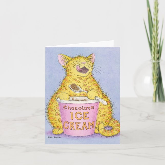CAT eating ice cream Card (Front)