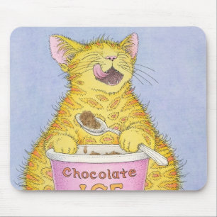 CAT eating ice cream Mouse Pad