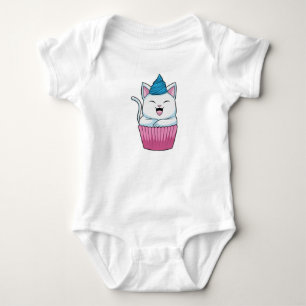 Cat Eating Muffin Baby Bodysuit