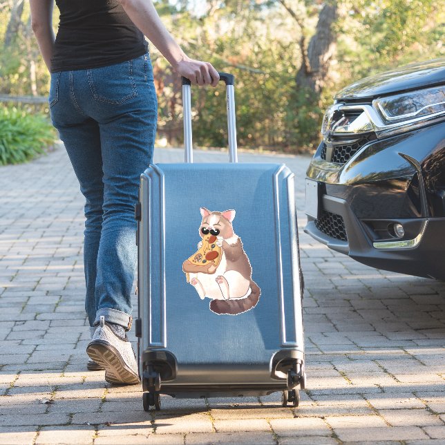 Cat Eating Pizza  (Suitcase Insitu)