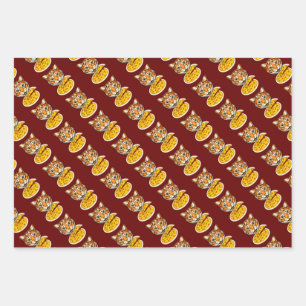 Cat Eating Pizza 3 Color Pack Wrapping Paper Sheet