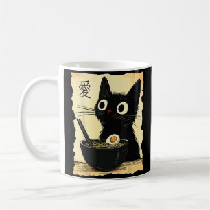 Cat eating ramen coffee mug