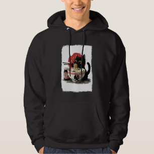 Cat Eating Ramen Funny Japanese Kawaii Cat Anime L Hoodie