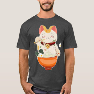 Cat Eating Ramen In Bowl  T-Shirt