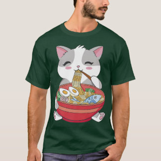 Cat Eating Ramen Pet Food T-Shirt