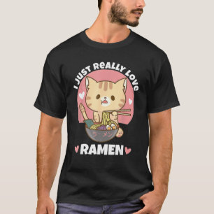 Cat Eating Ramen T-Shirt