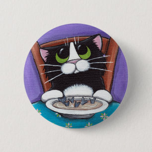 Cat Eating Soup Button