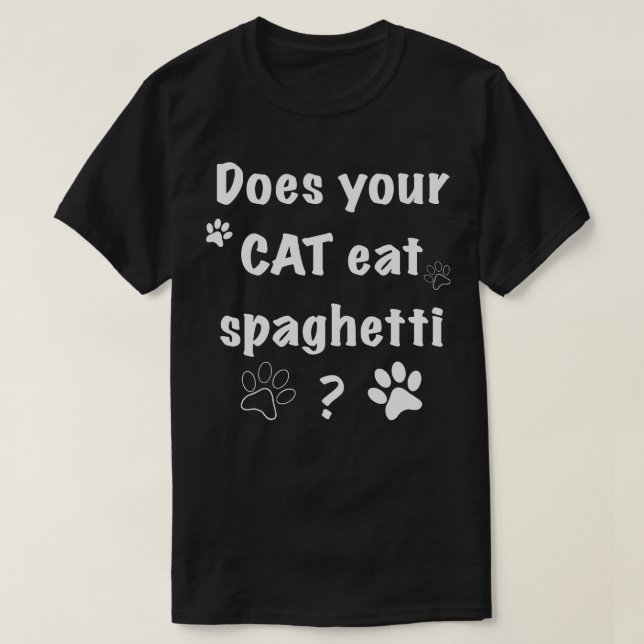 Cat eating spaghetti 1 T-Shirt (Design Front)
