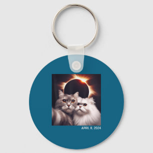 Cat Eclipse 2024 Shirt Funny Total Solar Eclipse K Keychain