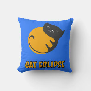 Cat Eclipse Throw Pillow
