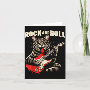 Cat Electric Guitar Rock And Roll Rocker Kitten Me Card