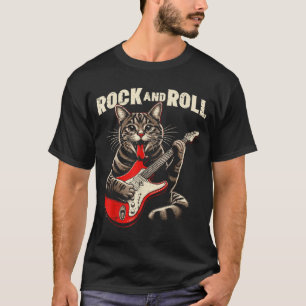 Cat Electric Guitar Rock And Roll Rocker Kitten Me T-Shirt