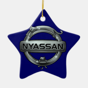 cat emblem 2 ceramic ornament