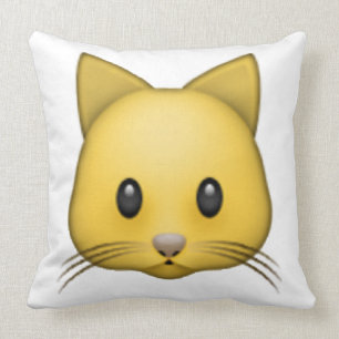 Cat - Emoji Throw Pillow