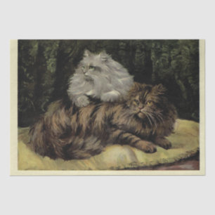 Cat Ephemera Decoupage Brown Tabby Silver Persian Tissue Paper