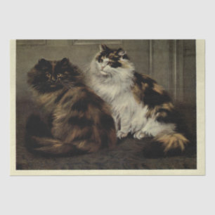 Cat Ephemera Decoupage Tortoiseshell Black White Tissue Paper