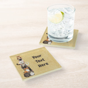 Cat-Er-Pillar Feline Tower Glass Coaster