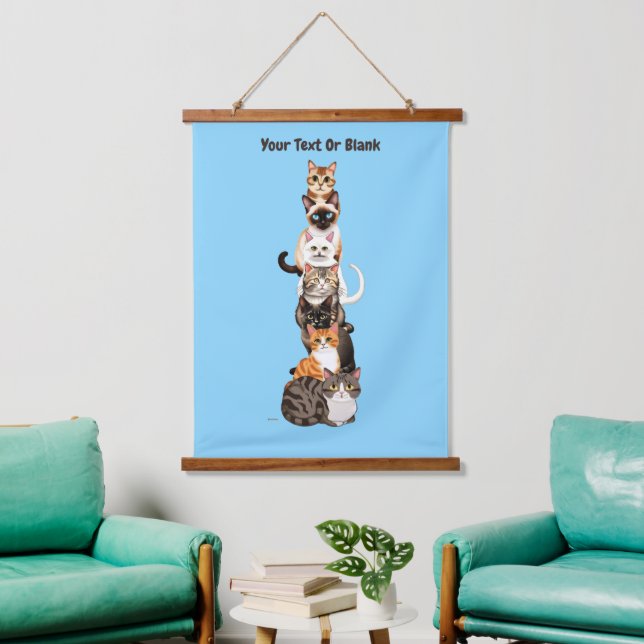 Cat-Er-Pillar Feline Tower Hanging Tapestry (Living Room)
