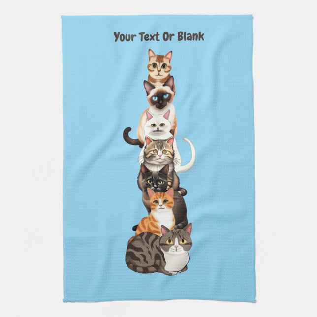 Cat-Er-Pillar Feline Tower Kitchen Towel (Vertical)