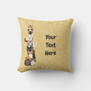 Cat-Er-Pillar Feline Tower Throw Pillow