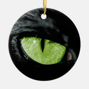 Cat eye ceramic ornament
