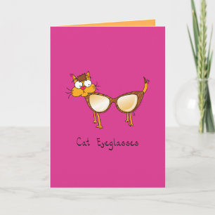 Cat Eyeglasses - Cateye Glasses Cat Greeting Card