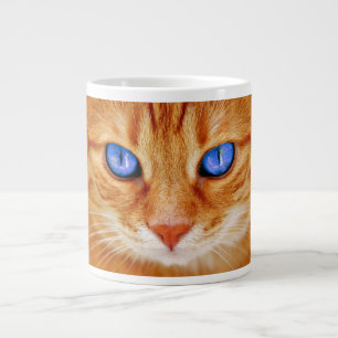 Cat Eyes Face Tiger mackerel red Cat Large Coffee Mug