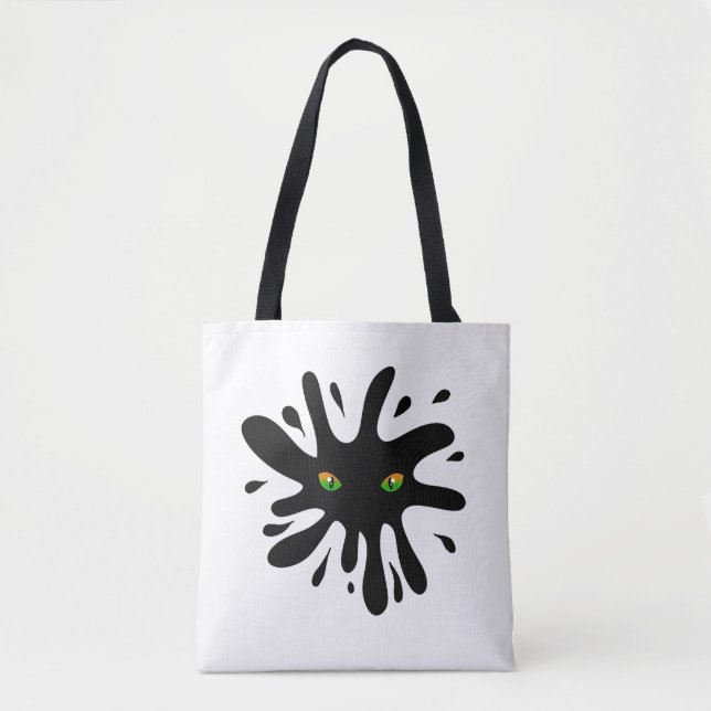 Cat Eyes looking out a Black Blob    Tote Bag (Front)