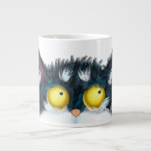 Cat eyes looking Two-Tone coffee mug