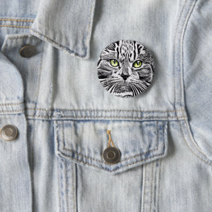 Cat face 2 inch round button