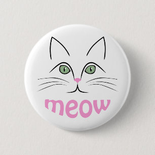 Cat face 2 inch round button