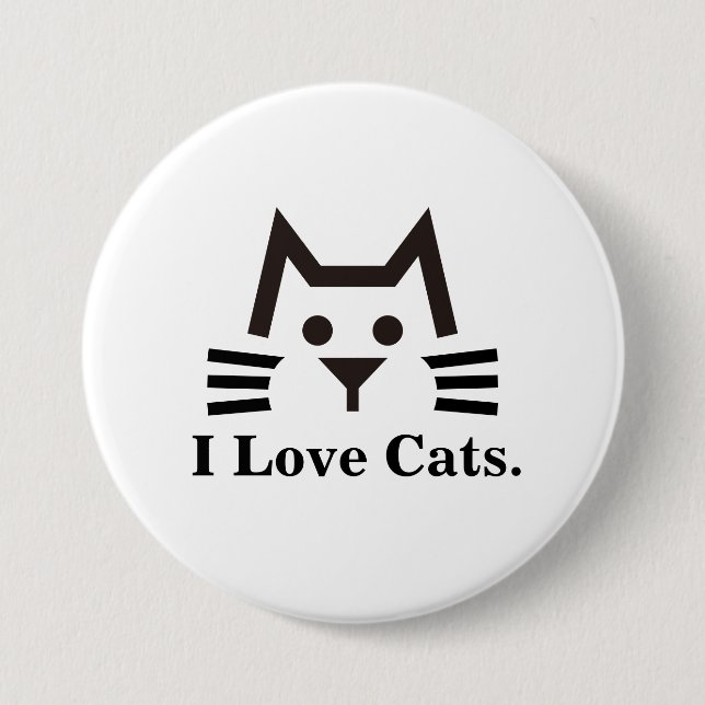 Cat-Face 3 Inch Round Button (Front)
