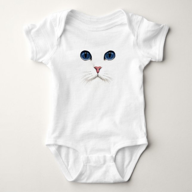 cat face baby bodysuit (Front)