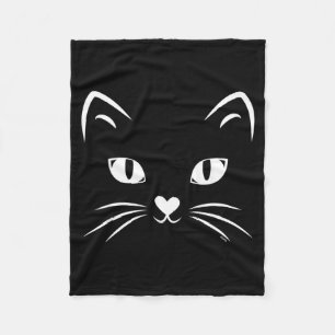 Cat Face Black Cat Halloween Costume Fleece Blanket