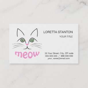 Cat face business card