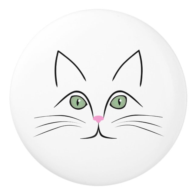 Cat face ceramic knob (Front)
