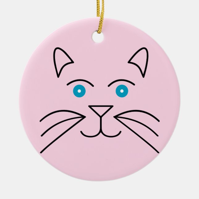 Cat face ceramic ornament (Front)