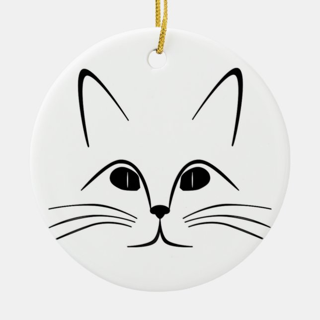 CAT FACE CERAMIC ORNAMENT (Front)