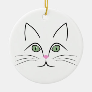 Cat face ceramic ornament