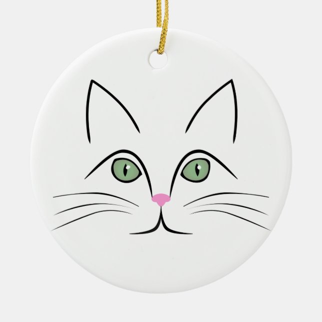 Cat face ceramic ornament (Front)