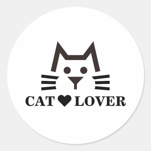 Cat-Face Classic Round Sticker (Front)