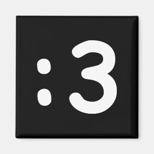 Cat Face Emoticon :3 Magnet