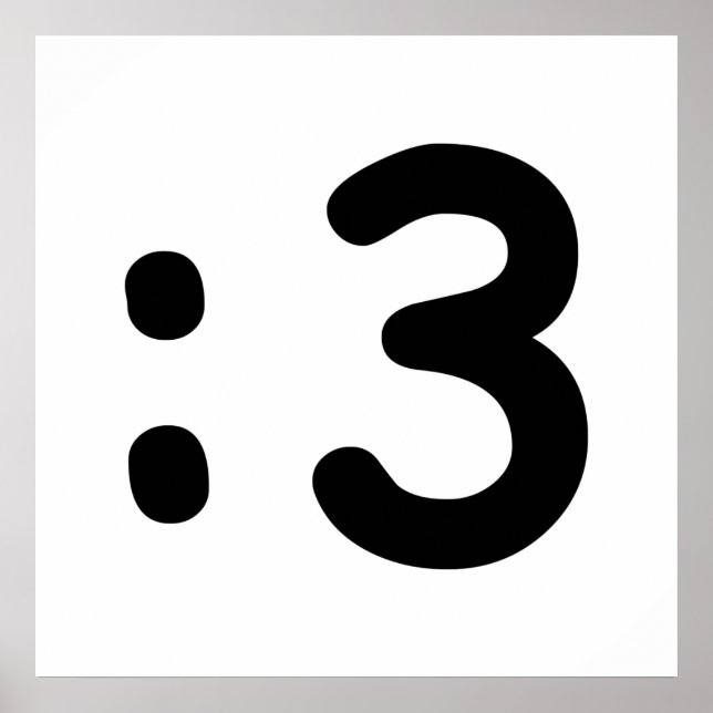 Cat Face Emoticon :3 Poster (Front)