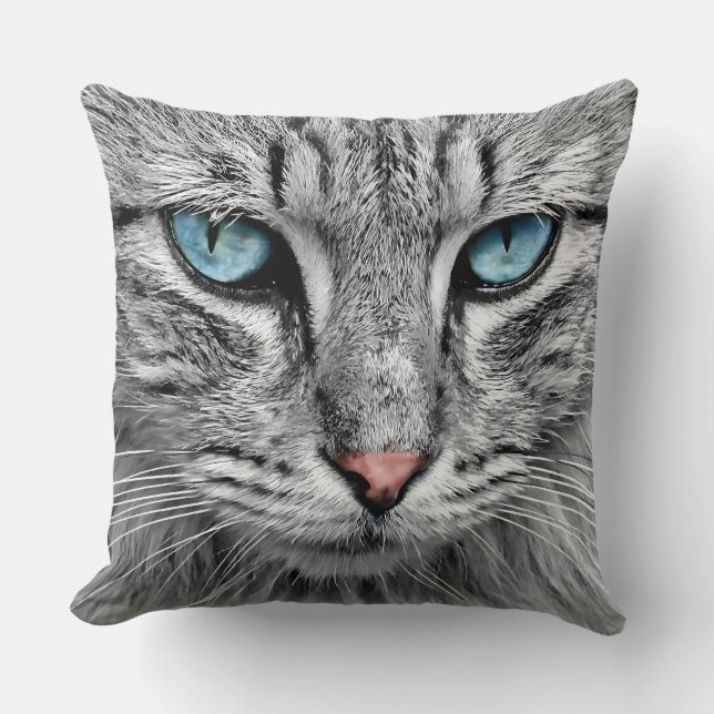 Cat Face Fractal Design-10682 Throw Pillow (Front)