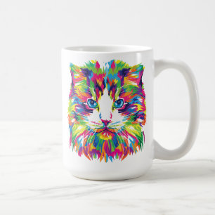 Cat Face Geometric Prismatic Design-32453 Coffee Mug