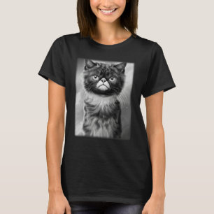 Cat face graphic  animal pet  grumpy kitten print  T-Shirt