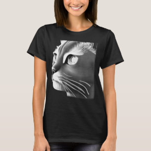 Cat face graphic animal pet grumpy kitten print T-Shirt