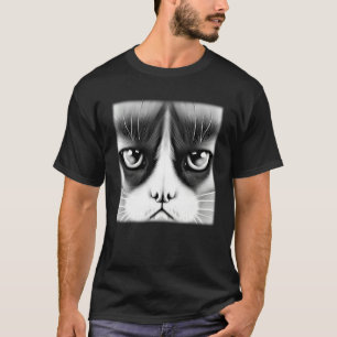 Cat face graphic  animal pet  grumpy kitten print  T-Shirt